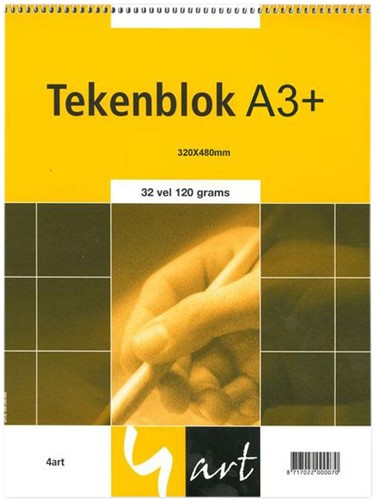 TEKENBLOK 4ART A3 120GR GEEL