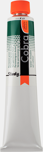 Cobra Study Water Vermengbare Olieverf Tube 200 ml Permanentgroen Donker 619