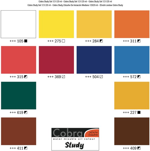 Cobra Study Olieverf Set 12 x 20 ml-2