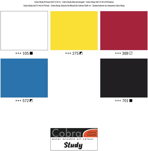 Cobra Study Olieverf Primaire Set 5 x 40 ml-2