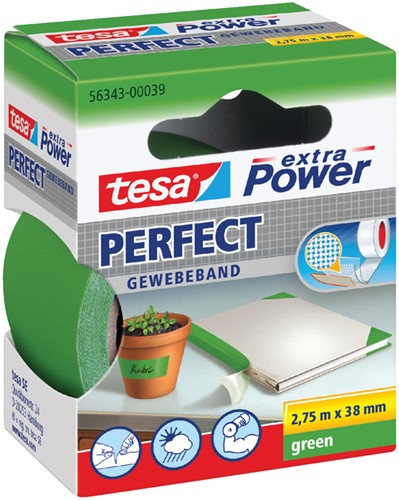 TEXTIELTAPE TESA® EXTRA POWER PERFECT 2.75MX38MM GROEN
