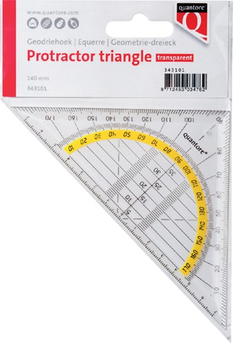 GEODRIEHOEK QUANTORE 140MM TRANSPARANT