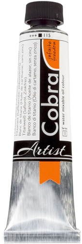 Cobra Artist Water Vermengbare Olieverf Tube 40 ml Titaanwit (saffloerolie, zonder zinkoxyd) 115