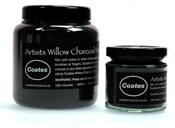 Coates houtskool in poedervorm - glazen potje 125ml