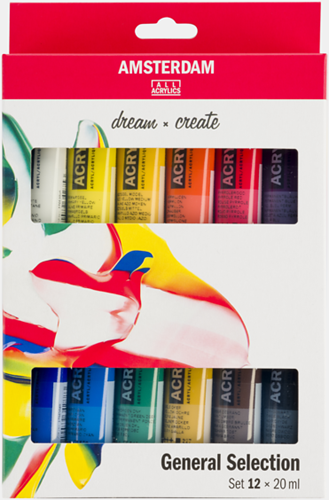 Amsterdam Standard Series acrylverf algemene selectie set | 12 × 20 ml