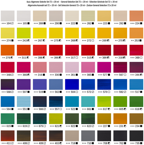 Amsterdam Standard Series acrylverf algemene selectie set | 72 × 20 ml-2